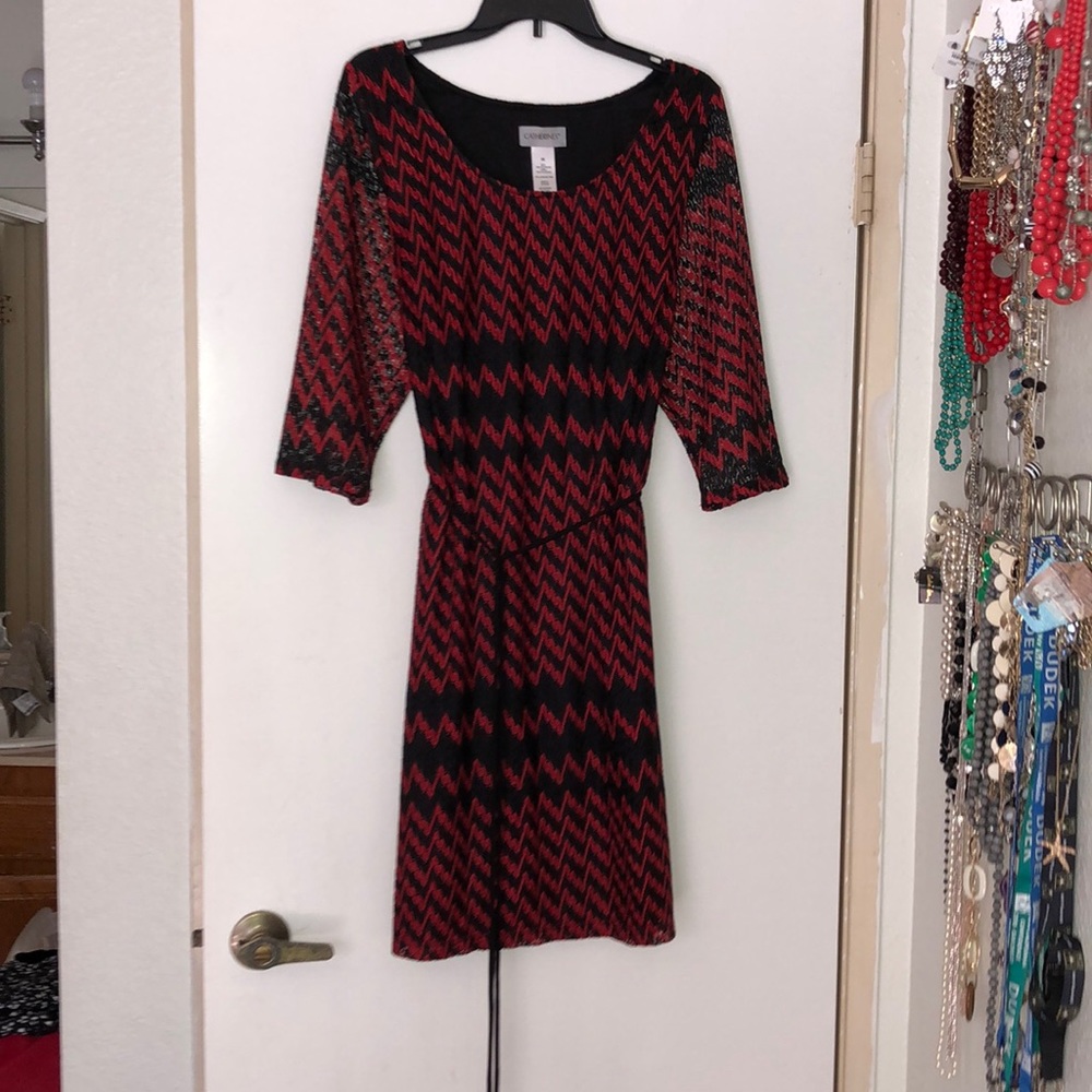 Used, worn twice, beautiful red/black dress